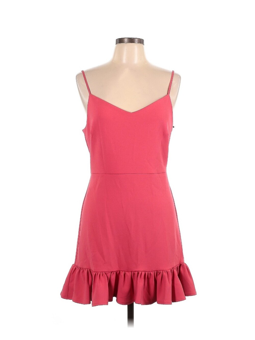 1.STATE Sugar Plum Pink Spaghetti Strap Ruffle Hem Mini Dress  10